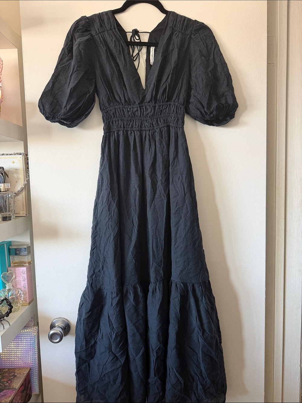 Abercrombie & Fitch|Black CottagecorePuff Sleeve Maxi Dress Smocked Waist|XS|GUC